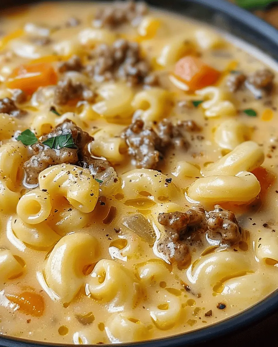 Cheeseburger Macaroni Soup: A Delightful Twist with Turkey Bacon