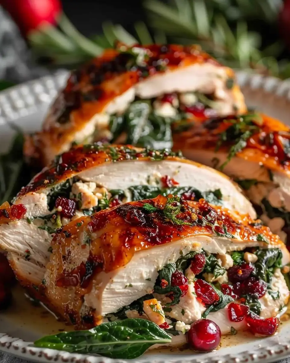 Spinach &amp; Cranberry Stuffed Chicken: A Juicy and Flavorful Delight