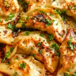 One Pan Baked Dumplings
