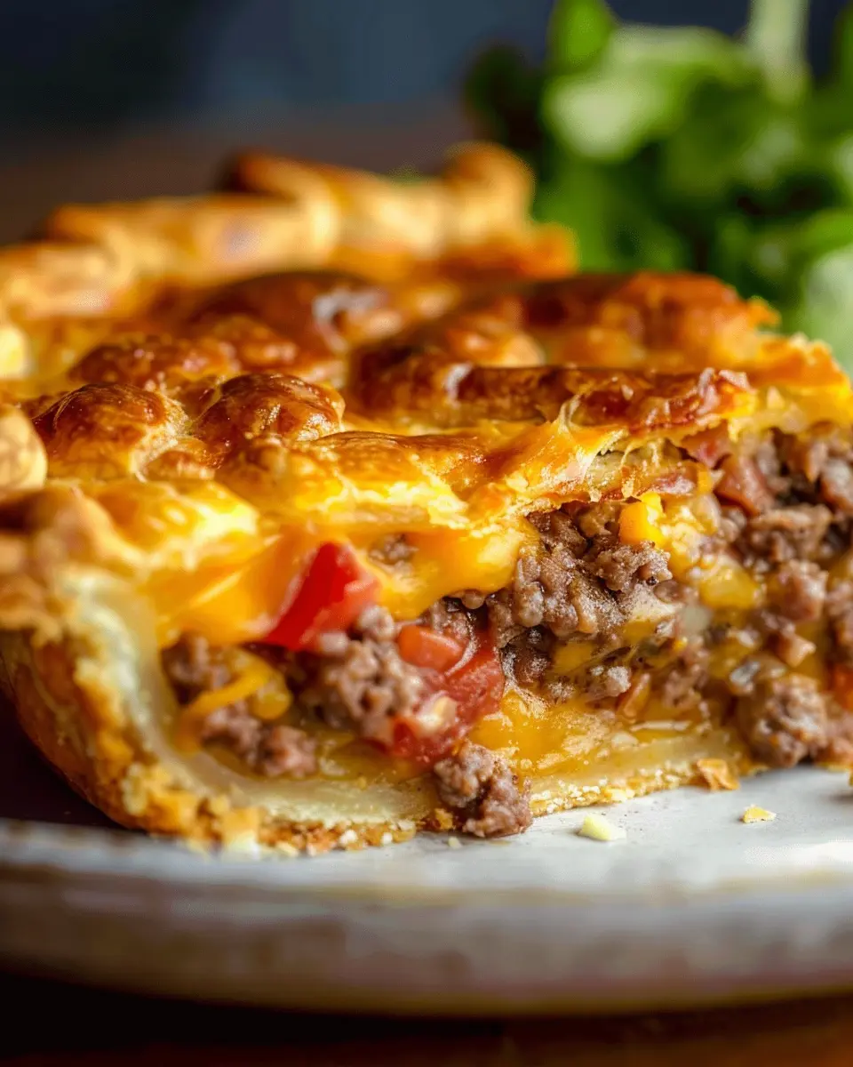 Bake the Ultimate Homemade Cheeseburger Pie with Turkey Bacon and Chicken Ham