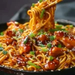 Sticky Garlic Chicken Noodles