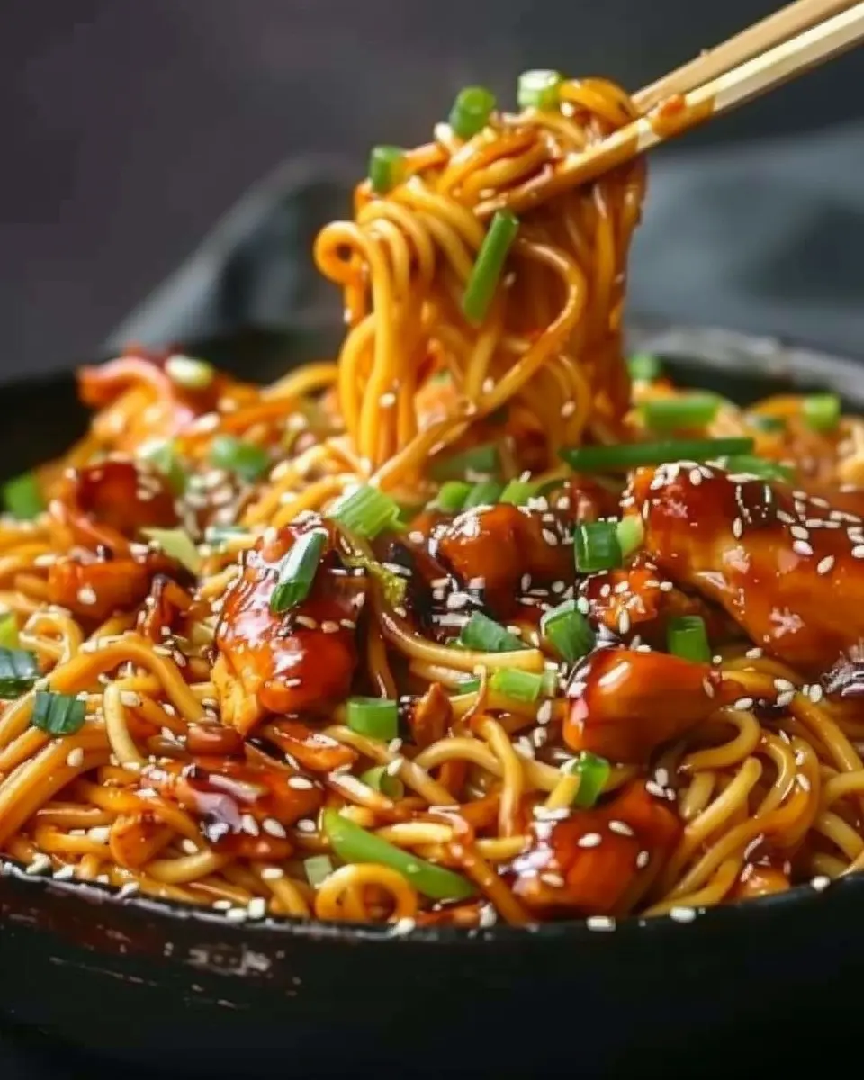 Sticky Garlic Chicken Noodles: Easy Recipe for Family Nights