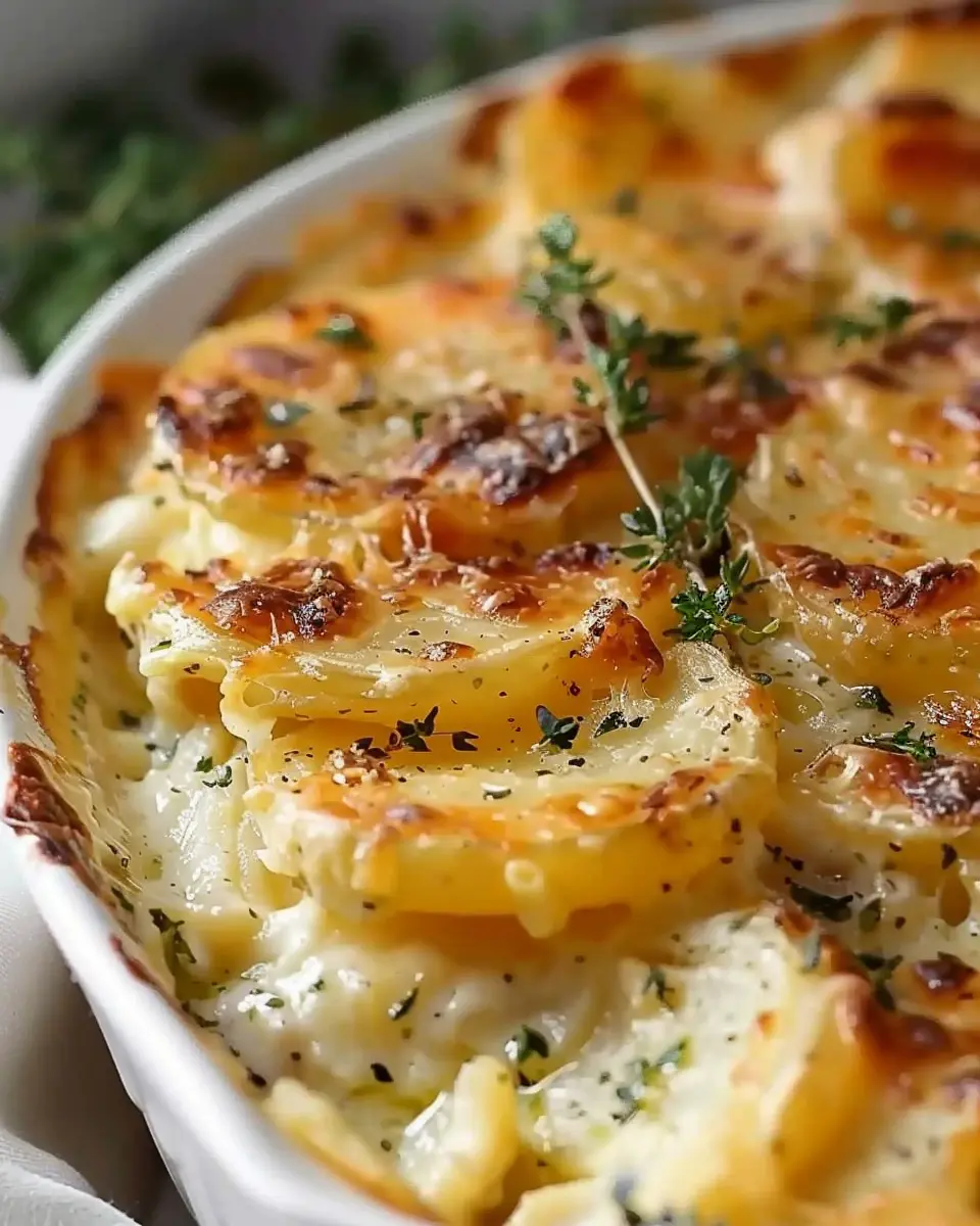 Creamy Scalloped Potatoes with Turkey Bacon and Chicken Ham Delight