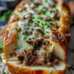 Cheesesteak-Stuffed Garlic Bread Loaf