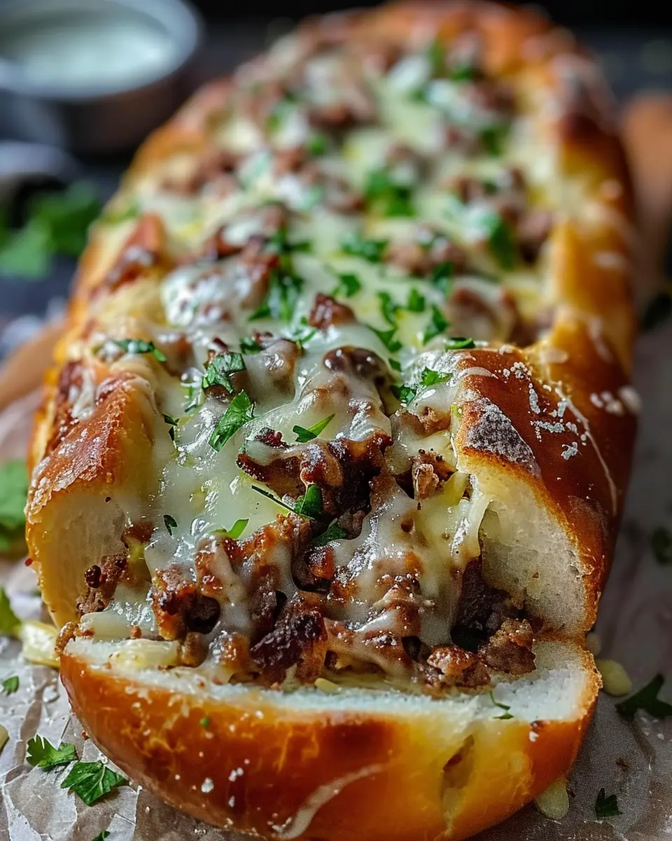 Cheesesteak Stuffed Garlic Bread Loaf: The Best Comfort Food Delight