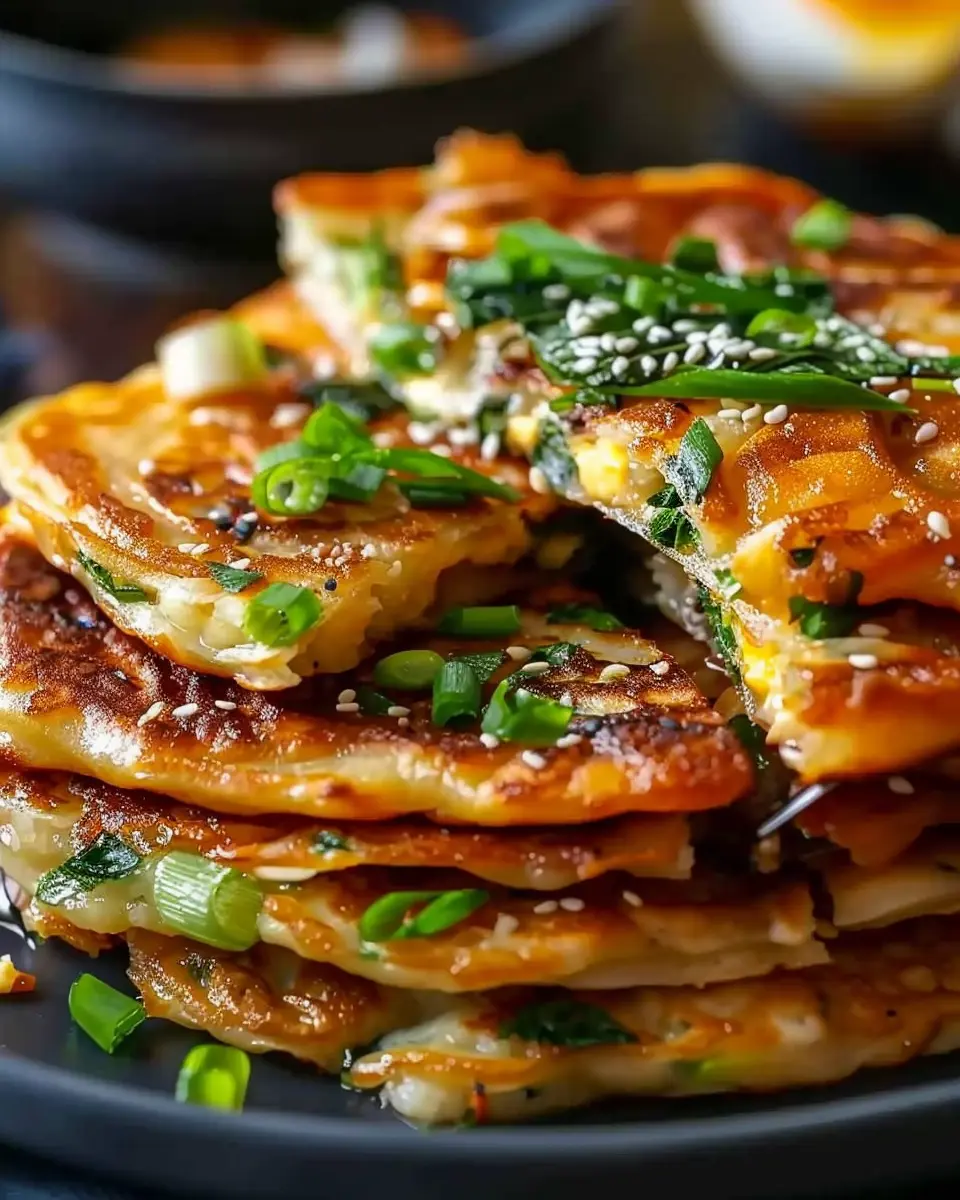 Korean Pancakes: Easy Recipe with Turkey Bacon and Veggies