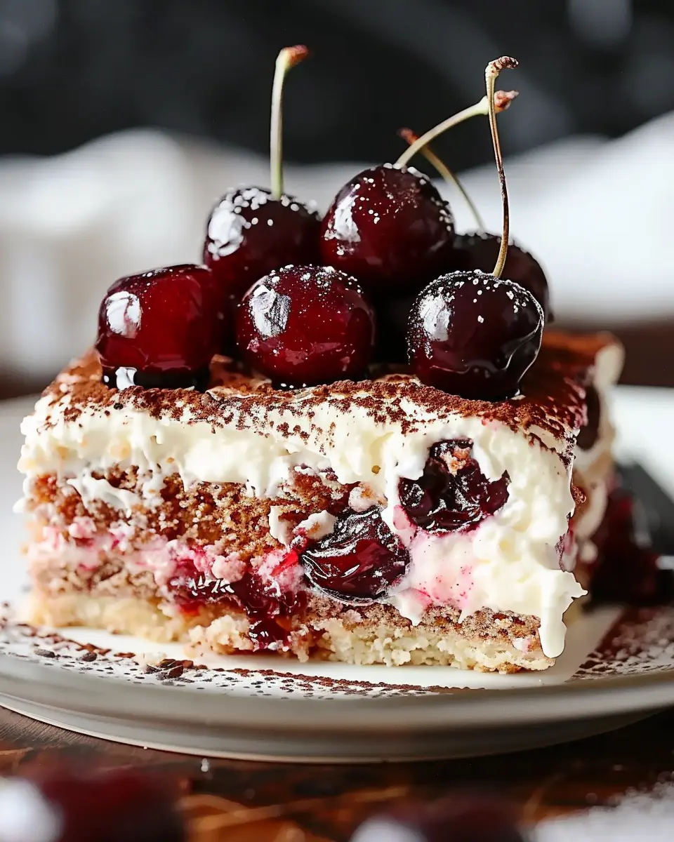 Indulge in Cherry Amaretto Tiramisu: An Easy No-Bake Delight