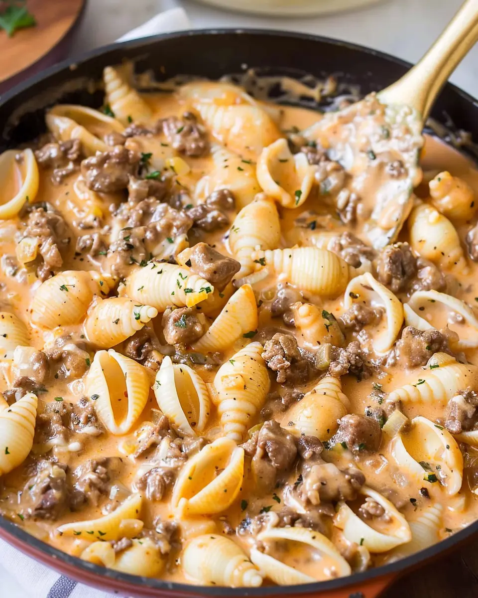 Creamy Beef and Shells: A Deliciously Indulgent Comfort Meal