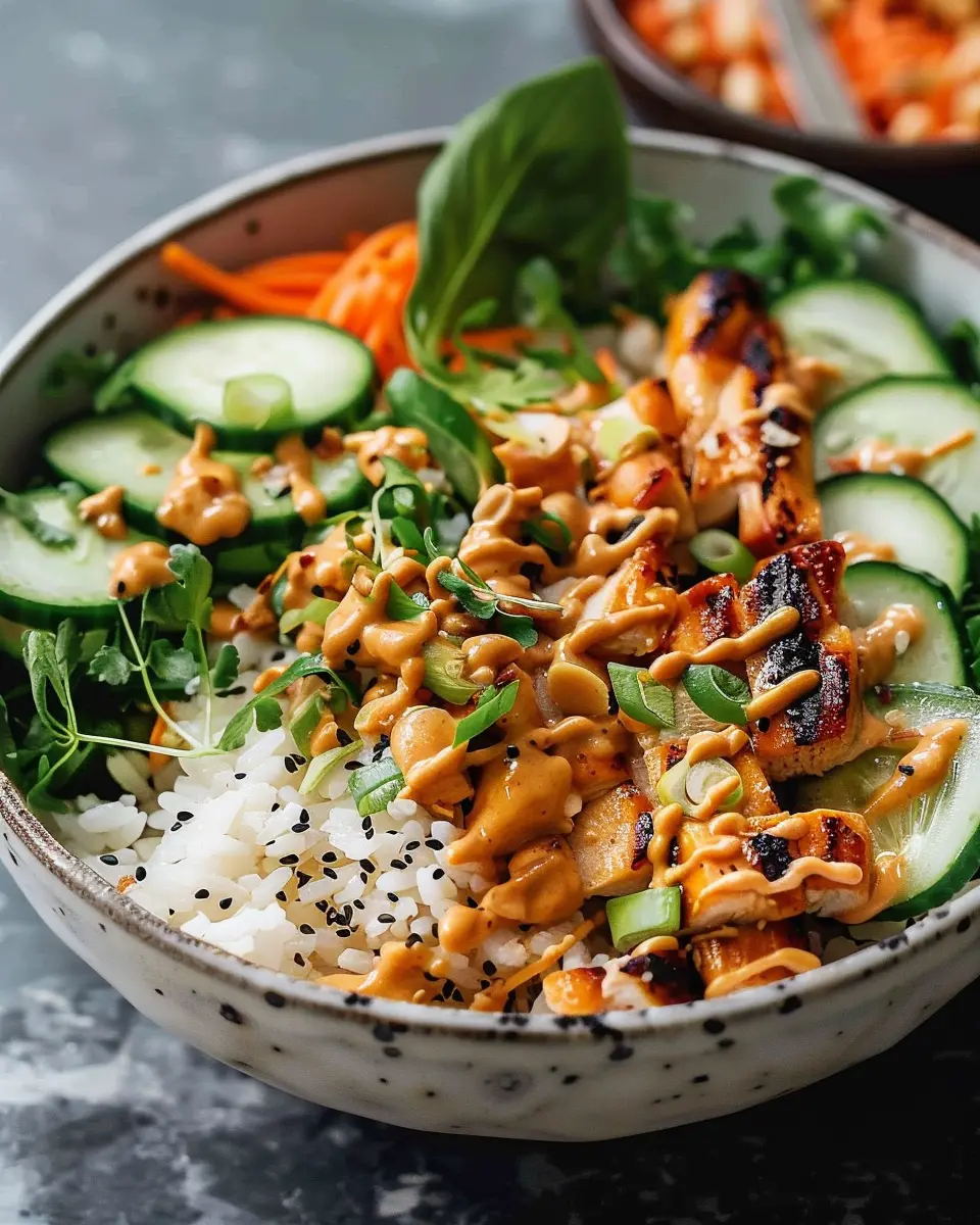 Thai Peanut Chicken Buddha Bowl: Easy Recipe for Flavor Lovers