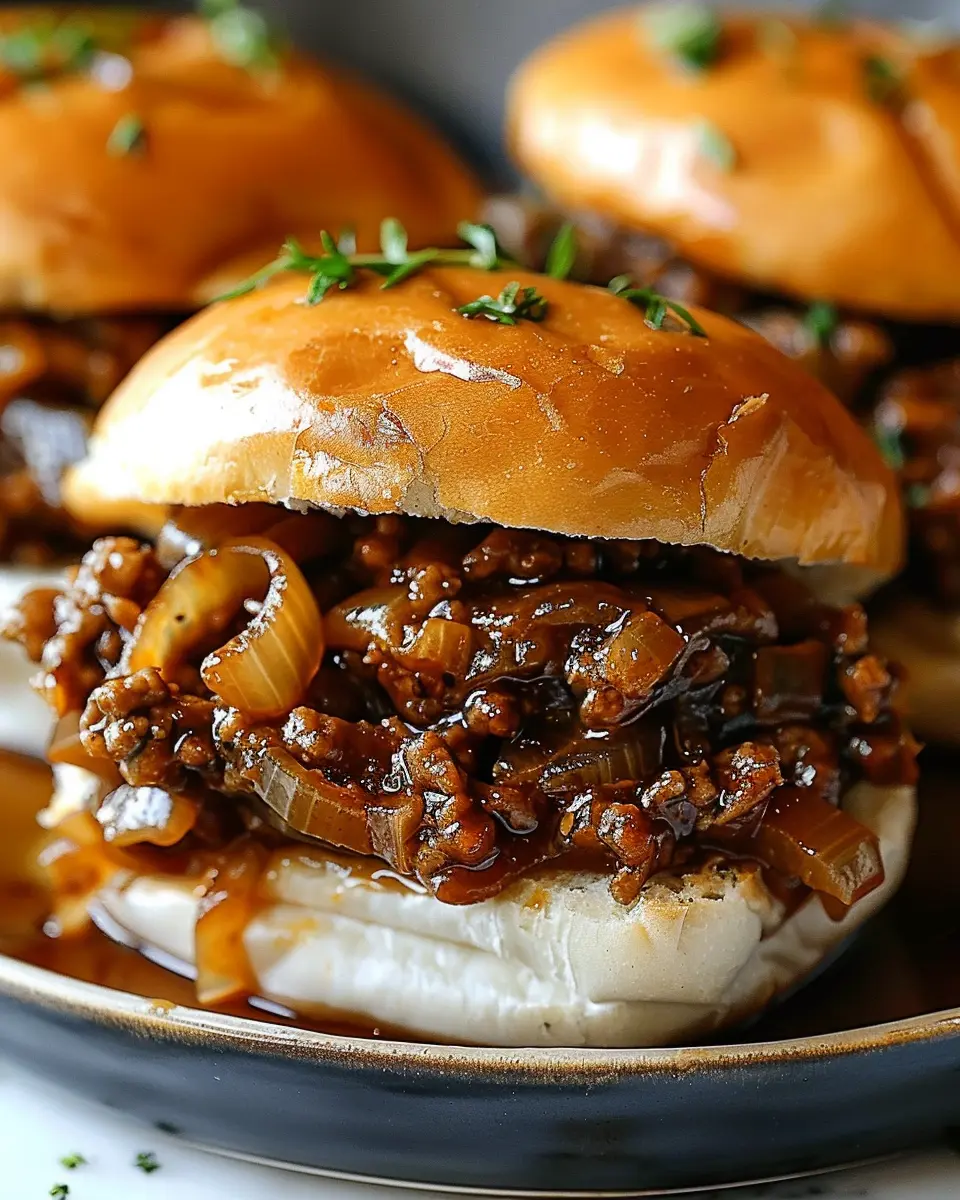 Irresistible French Onion Beef Sloppy Joes with Turkey Bacon Twist