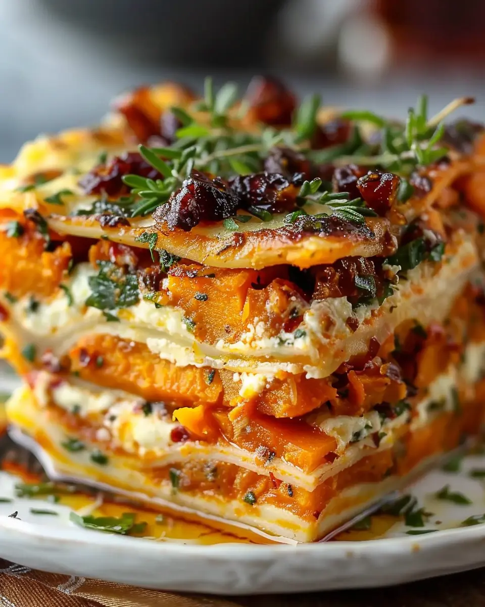 Layered Sweet Potato Butternut Squash Carrot Lasagna Recipe for Comforting Flavor