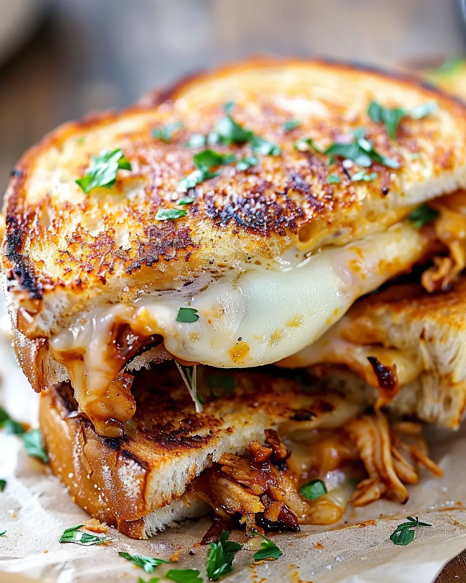 BBQ Chicken Grilled Cheese: Indulgent Twist with Turkey Bacon
