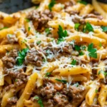 Creamy High Protein Beef Pasta