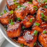 Honey Garlic Salmon Bites