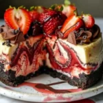 Chocolate Strawberry Swirl Cheesecake