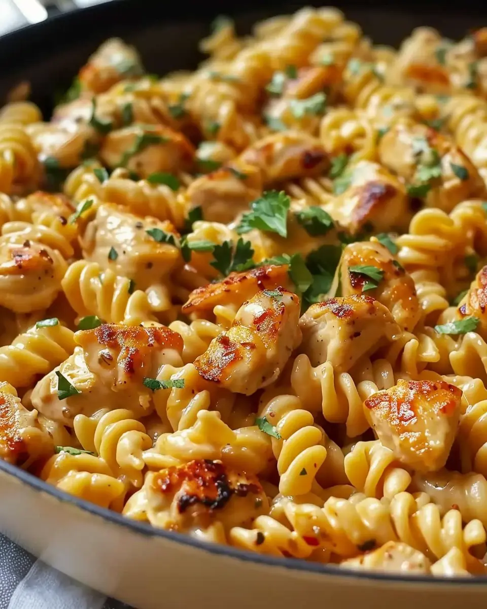 Cheesy Cajun Garlic Chicken Rotini: A Savory Skillet Delight