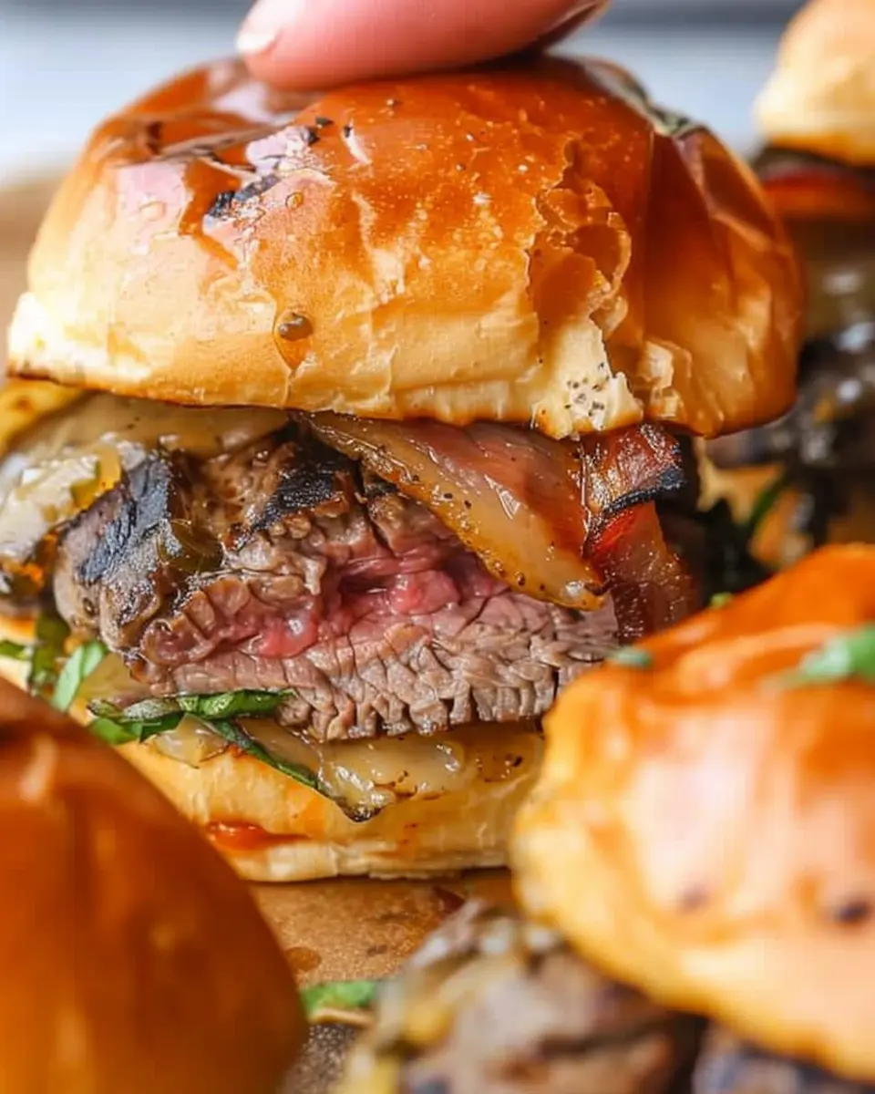 Cowboy Butter Steak Sliders with Turkey Bacon and Chicken Ham