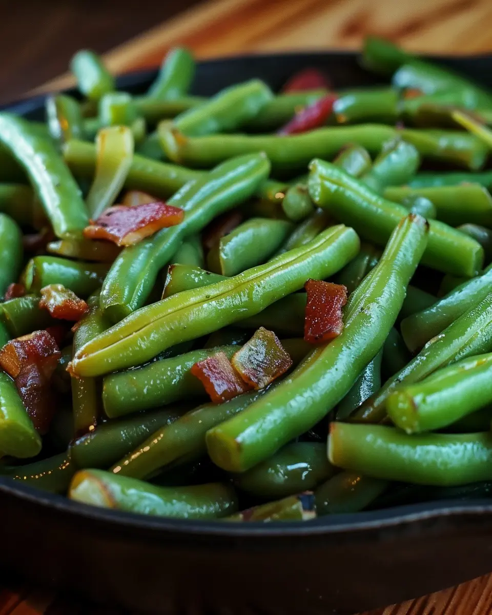 Country Ranch Green Beans with Turkey Bacon for a Fresh Twist