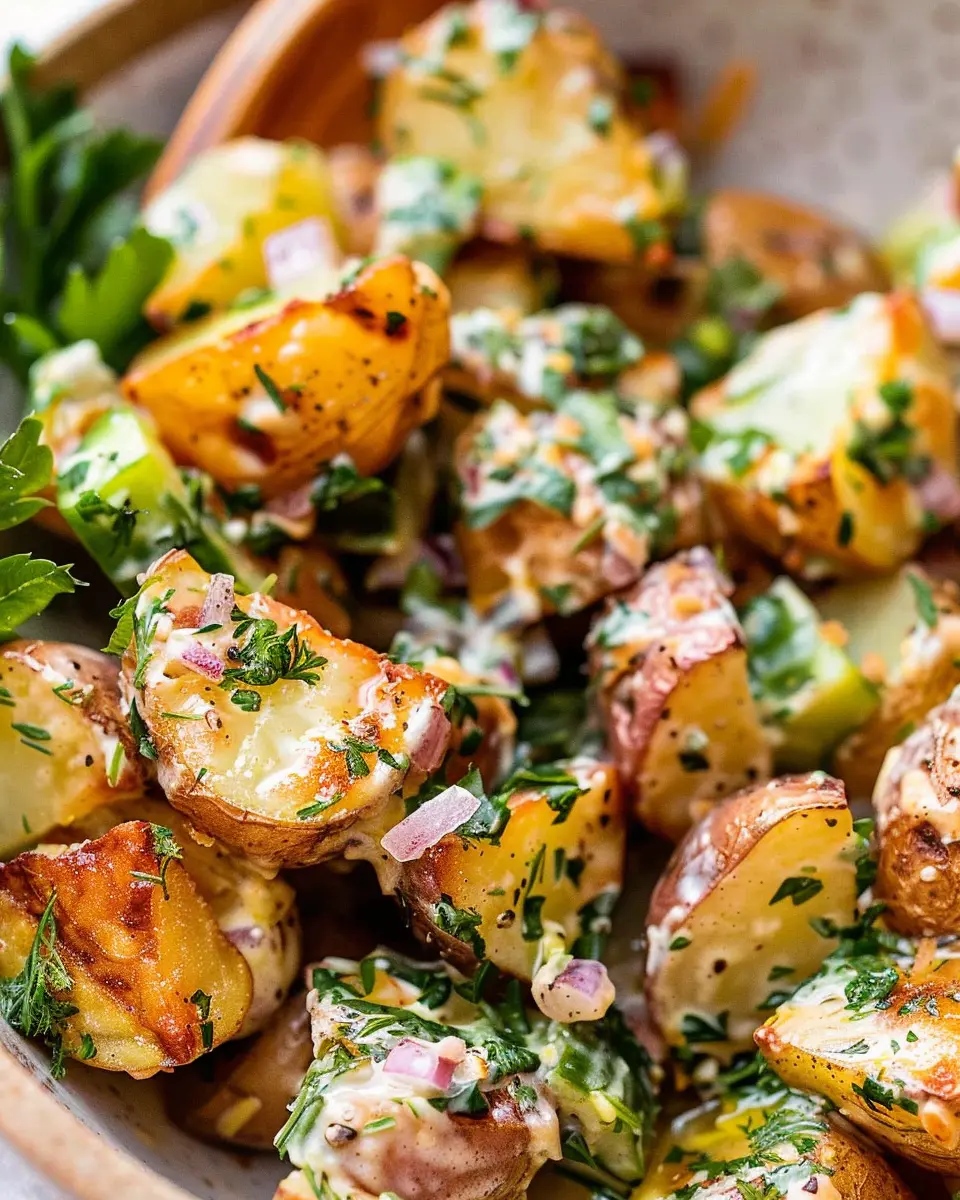 Roasted Potato Salad Recipe: The Best with Turkey Bacon and Chicken Ham