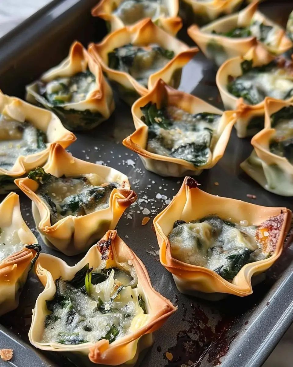 Spinach and Artichoke Wonton Cups: Easy, Flavor-Packed Delights
