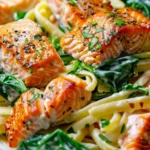 Salmon Spinach Pasta Dish