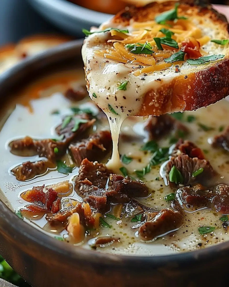 Philly Cheesesteak Soup: A Cozy Indulgence with Turkey Bacon