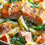 Salmon Spinach Pasta Dish