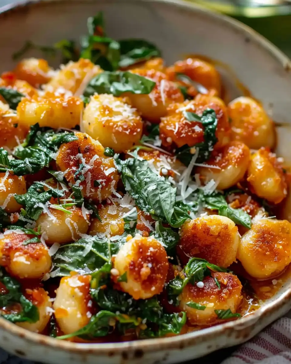 Crispy Gnocchi with Turkey Bacon and Creamy Garlic Sauce