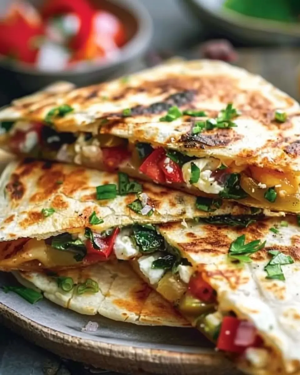 Mediterranean Quesadillas: Easy Recipe with Turkey Bacon and Chicken Ham