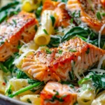 Salmon Spinach Pasta Dish