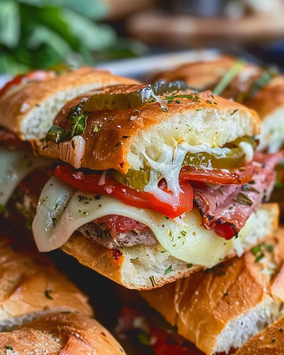 Hot Italian Sub Sliders: Juicy Turkey Bacon &amp; Chicken Ham Delight