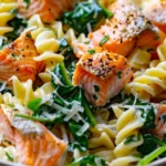Salmon Spinach Pasta Dish