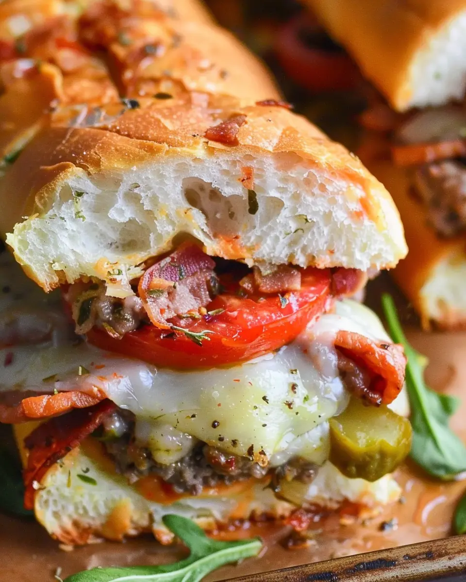 Hot Italian Sub Sliders with Turkey Bacon and Chicken Ham Delight