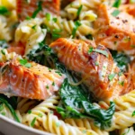 Salmon Spinach Pasta Dish