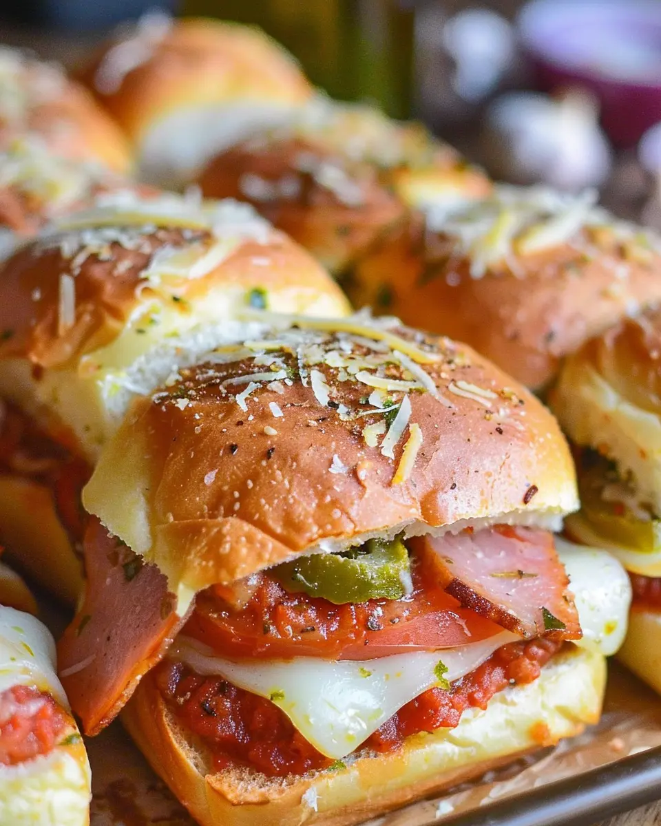 Hot Italian Sub Sliders: Indulgent Turkey Bacon &amp; Chicken Ham Delight