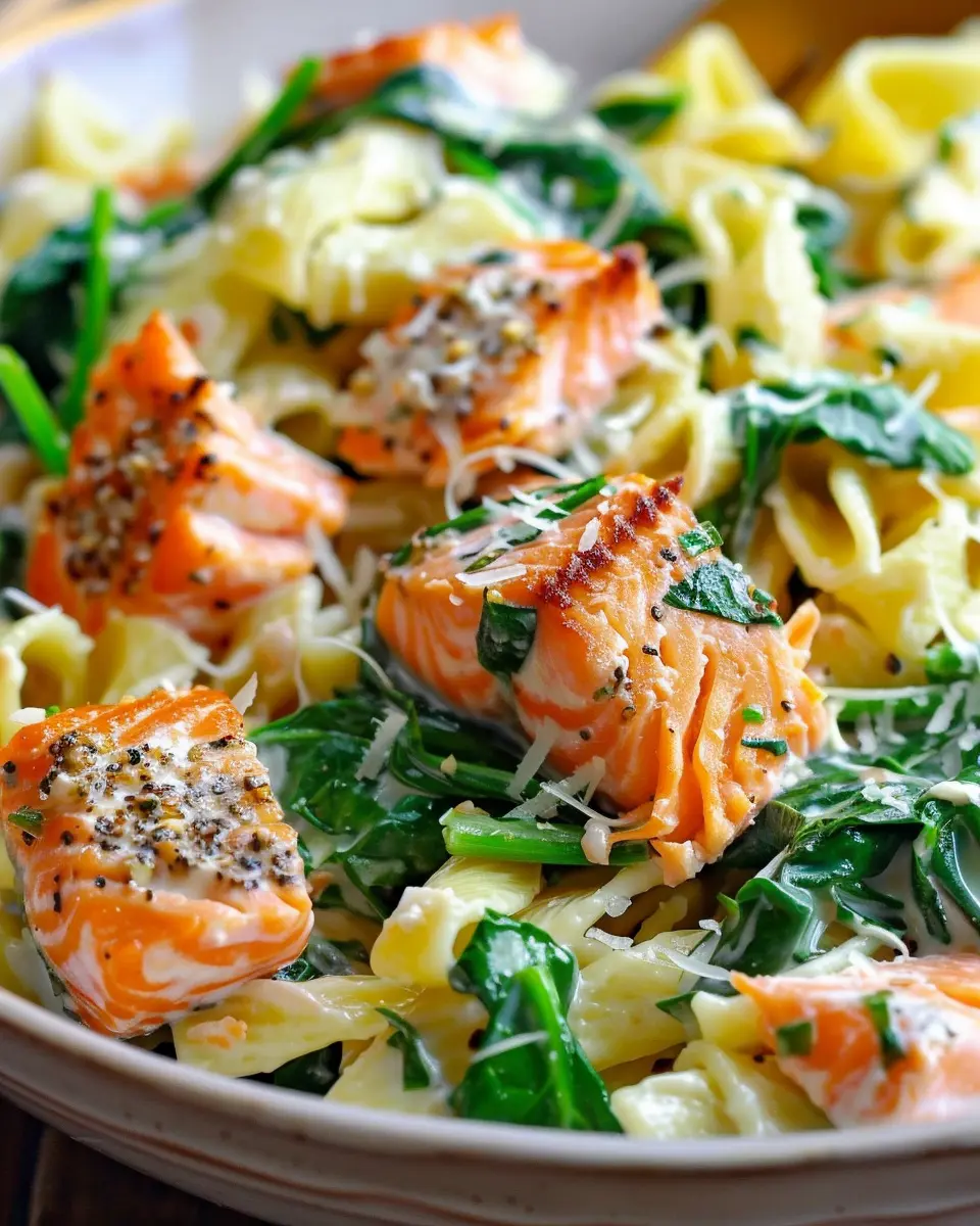 Salmon Spinach Pasta Dish: A Healthy and Delicious Dinner Idea