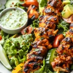 BBQ Chicken Skewer Salad