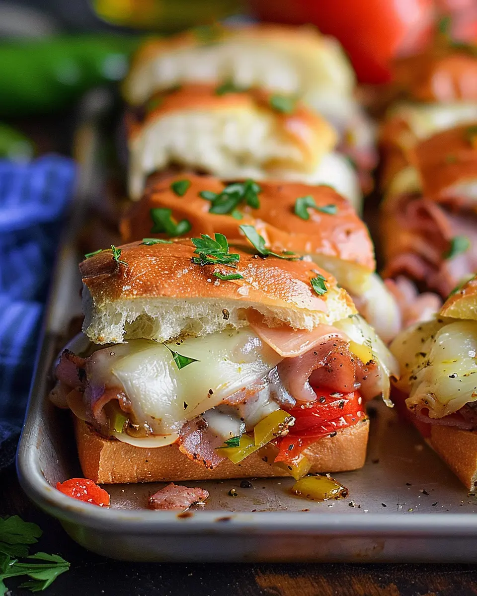 Hot Italian Sub Sliders: Easy Recipe with Turkey Bacon and Chicken Ham