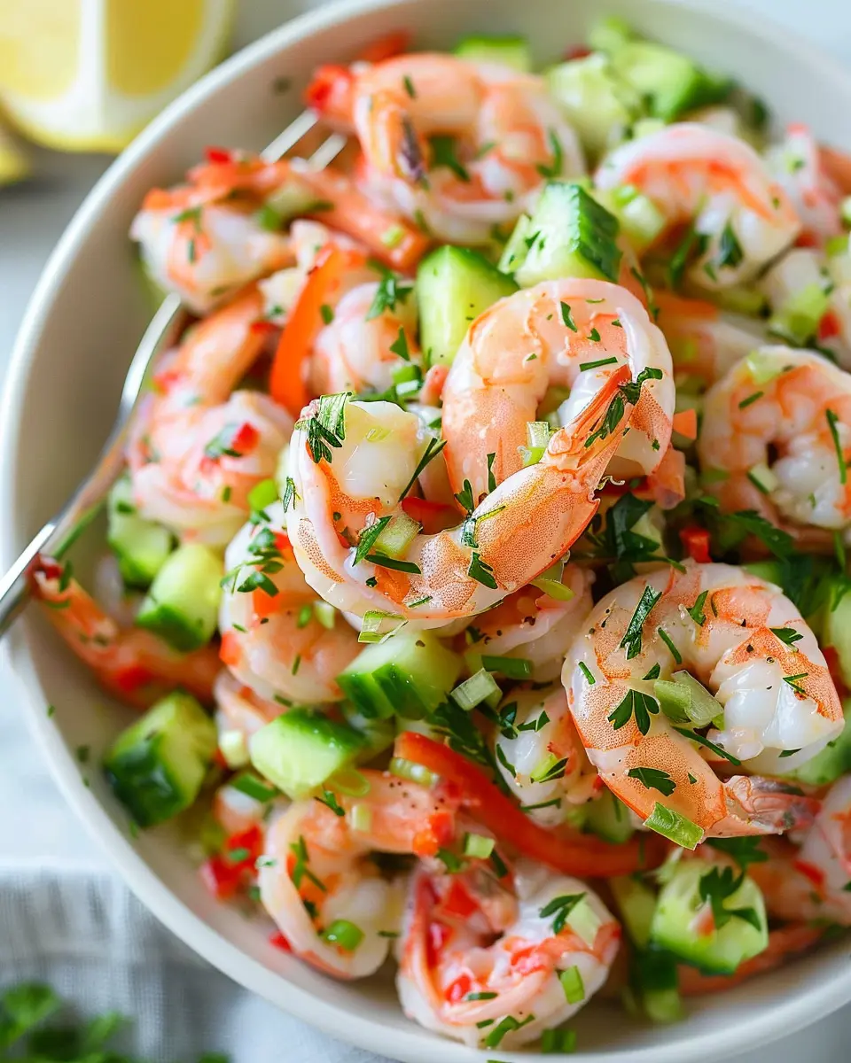 The Best Shrimp Salad with Turkey Bacon and a Zesty Dressing