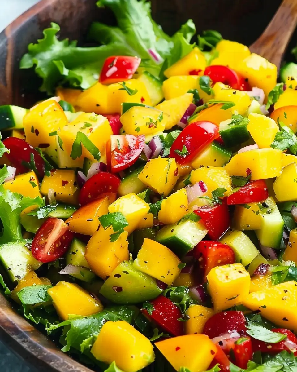 Healthy Mango Salad: A Refreshing Twist with Turkey Bacon and Chicken Ham